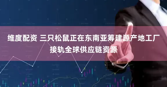 维度配资 三只松鼠正在东南亚筹建源产地工厂接轨全球供应链资源