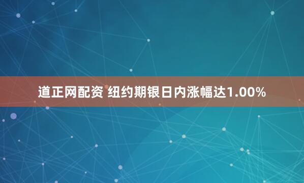 道正网配资 纽约期银日内涨幅达1.00%